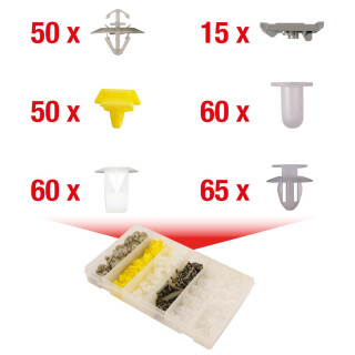 Befestigungs-Clip-Satz für Renault, 300-tlg - KS Tools 420.0750