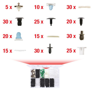 Befestigungs-Clip-Satz für Volkswagen, 255-tlg - KS Tools 420.0850