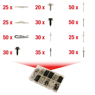 Befestigungs-Clip-Satz - Schnellverschluss, 400-tlg - KS Tools 420.0915