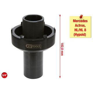 3/4" Nutmuttern-Schlüssel mit 6 Zapfen für Mercedes, 105-125mm - KS Tools 450.0167
