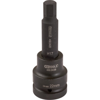 3/4" Kraft-Bit-Stecknuss Innensechskant lang, 17mm - KS Tools 450.0461