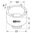 1/2" KM-Nutmuttern-Schlüssel KM6, Zapfen außenliegend - KS Tools 450.5006