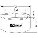 3/4" Achsmuttern-Schlüssel, 6-kant, kurz, 120mm - KS Tools 460.0105