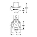 3/4" Nutmuttern-Schlüssel mit 6 Zapfen mit Führungsrohr für Mercedes, Innenzapfen Ø 46 mm - KS Tools 460.1070