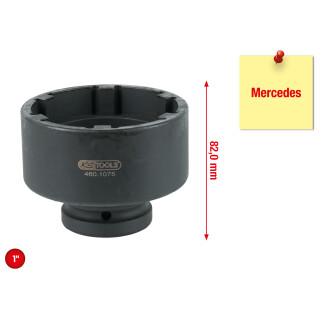 1" Nutmuttern-Schlüssel mit 6 Zapfen für Mercedes, 86 mm - KS Tools 460.1075