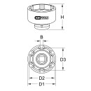 1" Nutmuttern-Schlüssel mit 6 Zapfen für Mercedes, 86 mm - KS Tools 460.1075