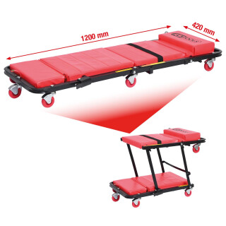 Fahrbare Liege und Klappsitz, 1200x420mm - KS Tools 500.8000