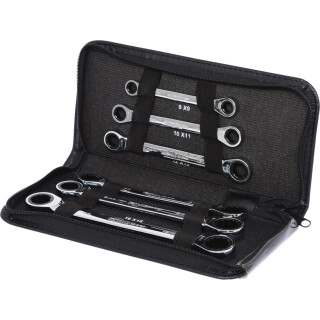 GEARplus Doppel-Ratschenringschlüssel-Satz, 6-tlg Lederetui - KS Tools 503.4557