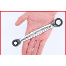 4 in 1 GEARplus umschaltbar Doppel-Ratschenringschlüssel, 10x13x17x19mm - KS Tools 503.4565