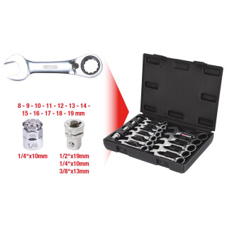 GEARplus Ratschenringmaulschlüssel-Satz, kurz, 16-tlg - KS Tools 503.4653