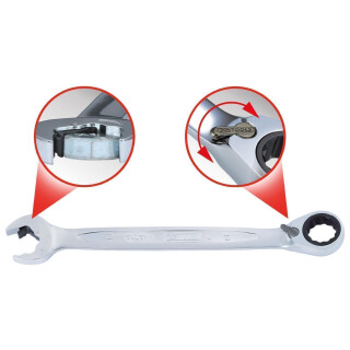 DUO GEARplus Ringmaulschlüssel,Maul-Ratschenfunktion 22mm, umschaltbar - KS Tools 503.5922