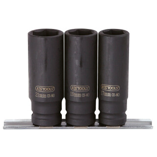 1/2" Sechskant-Kraft-Stecknuss-Satz, lang, 3-tlg - KS Tools 515.0103