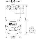 1/2" 12-kant-Kraft-Stecknuss, kurz, 5/8" - KS...