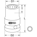 3/8" 12-kant-Kraft-Stecknuss, kurz, 12mm - KS Tools...