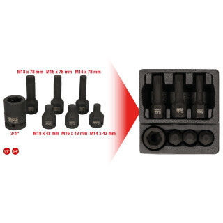 1/2" Spezial-Kraft-Bit-Stecknuss-Satz Vielzahn, 7-tlg M14-M18 - KS Tools 515.1160