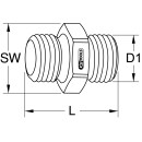 Messing-Doppelnippel, G1/2"AG - KS Tools 515.3382