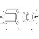 Messing-Stecknippel mit Innengewinde,  G1/2"IG...