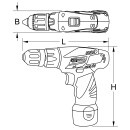 Akku-Bohr-Schrauber, 24Nm, 1.870 U/min 10,8V, mit 1 Akku und 1 Ladegerät - KS Tools 515.3535