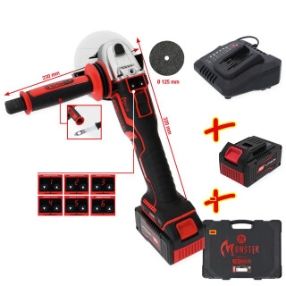 eMONSTER Brushless-Akku-Winkelschleifer-Satz , 4-tlg - KS Tools 515.6200