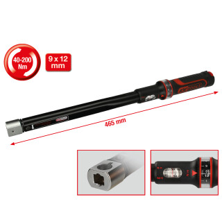 9x12mm ERGOTORQUE®precision Einsteck-Drehmomentschlüssel, 40-200Nm - KS Tools 516.1642
