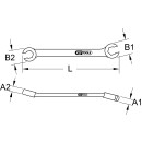 Offener Doppel-Ringschlüssel, abgewinkelt, 14x16mm -...