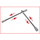 Rad-Kreuzschlüssel mit Gleitgelenk für NKW, 3/4"x24x27x32mm - KS Tools 518.1163