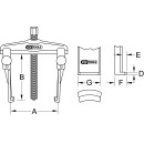 Schnellspann-Universal-Abzieher 2-armig mit extrem schlanken, verlängerten Haken, 25-130mm, 120mm, 2,5t - KS Tools 620.0065