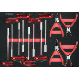 Sicherungszangen und T-Griff-Satz, 12-tlg, 1/1 Systemeinlage - KS Tools 711.0012