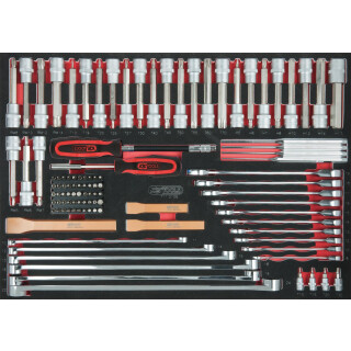 Meißel-, Schlüssel-, Bit-Stecknuss-Satz, 106-tlg, 1/1 Systemeinlage - KS Tools 711.0106