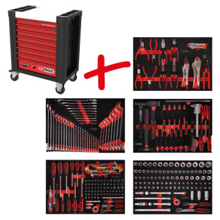 Performanceplus Werkstattwagen-Satz P10 mit 279 Werkzeugen für 5 Schubladen - KS Tools 810.5279