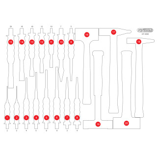 Leere Schaumstoffeinlage zu 811.0020 - KS Tools 811.0020-97