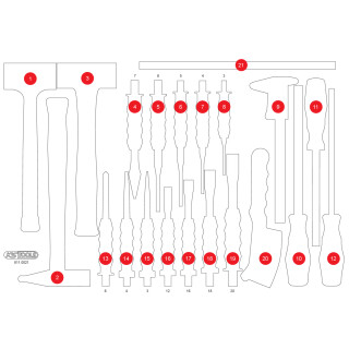 Leere Schaumstoffeinlage zu 811.0021 - KS Tools 811.0021-97