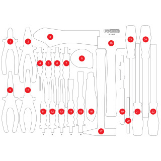 Leere Schaumstoffeinlage zu 811.0033 - KS Tools 811.0033-97
