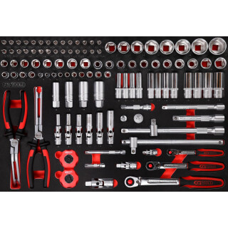 1/4" + 3/8" + 1/2" Steckschlüssel-Satz in Schaumstoffeinlage, 111-tlg - KS Tools 811.0111