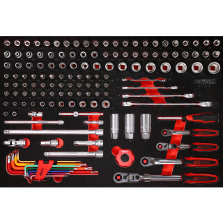 1/4" + 3/8" Steckschlüssel-Satz in Schaumstoffeinlage, 140-tlg - KS Tools 811.0140