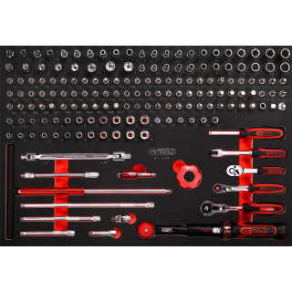 1/4" Steckschlüssel-Satz in Schaumstoffeinlage, 169-tlg - KS Tools 811.0169