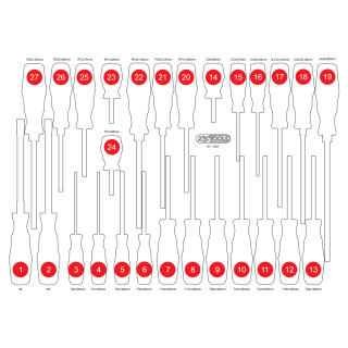 Leere Schaumstoffeinlage zu 811.1027 - KS Tools 811.1027-97