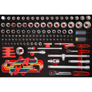 1/4" + 1/2" Steckschlüssel-Satz in Schaumstoffeinlage, 137-tlg - KS Tools 811.1137
