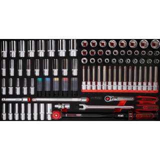1/2" Steckschlüssel-Satz in Schaumstoffeinlage, 86-tlg - KS Tools 813.0086