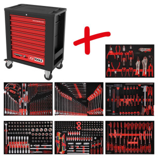 Performanceplus Werkstattwagen-Satz P15 mit 399 Werkzeugen für 7 Schubladen - KS Tools 815.7399