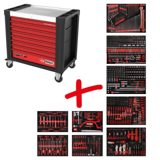 Performanceplus Werkstattwagen-Satz P30 mit 706 Werkzeugen für 7 Schubladen - KS Tools 830.9706