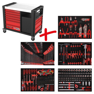 Performanceplus Werkstattwagen-Satz P35 mit 279 Werkzeugen für 5 Schubladen - KS Tools 835.5279