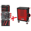 ECOline SCHWARZ/ROT Werkstattwagen mit 7 Schubladen und...