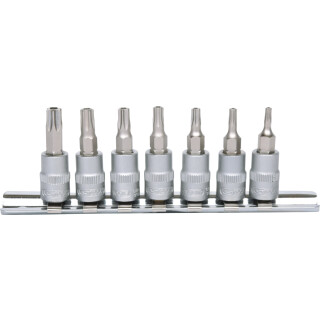 1/4" Bit-Stecknuss-Satz, 7-tlg, TB10-TB40 mit Stirnlochbohrung - KS Tools 911.1460