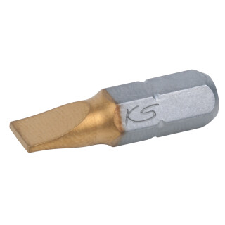 1/4" TiN Bit Schlitz, 25mm, 4mm, 5er Pack - KS Tools 911.2621