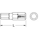 1/4" TIN Bit Innensechskant, 25mm, 3mm, 5er Pack -...