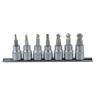 3/8" Bit-Stecknuss-Satz Innensechskant mit Kugelkopf, 7-tlg - KS Tools 911.3922