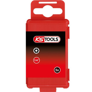 1/4" Bit Innensechskant, Bohrung, 4mm,5er Pack - KS Tools 911.7713