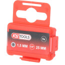 1/4" Bit Innensechskant, 25mm, Kugelkopf, 1,5mm, 5er...