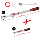 1/4" + 1/2" Teleskop-Umschaltknarren-Satz,...
